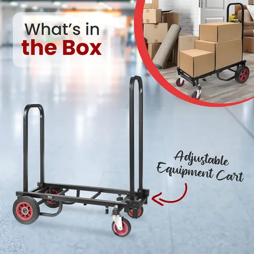 Vista 7 de Pyle - Carretilla compacta plegable ajustable - Carretilla convertible resistente de 8 en 1 Carro de mano/carretilla/caja de plataforma con ruedas