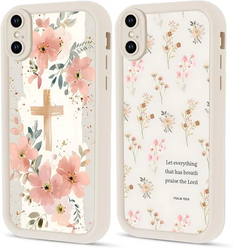 Vista 72 de Paquete de 2 fundas protectoras para iPhone 8 Plus/7 Plus de 5.5 pulgadas con collage de versículos bíblicos de Jesús para mujeres y niñas, diseño