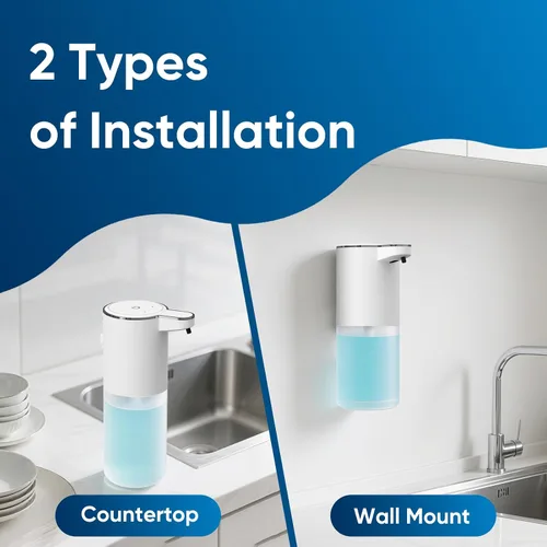 Vista 4 de Dispensador Automático de Jabón Líquido Sin Contacto – 400ml Dispensador de Jabón Líquido para Manos para Baño y Cocina, Montaje en Pared