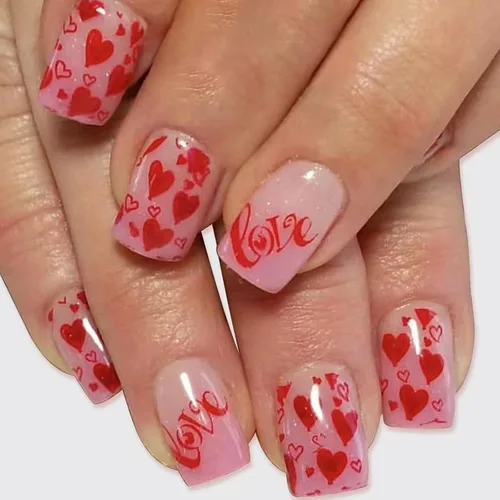 Vista 7 de 24 uñas postizas cuadradas a presión, cortas, bonitas, florales, acrílicas, con diseños de flores de arcoíris, uñas reutilizables con pegamento