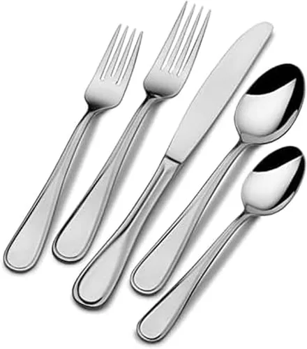 Vista 14 de Mikasa Bravo - Juego de 6 piezas de acero inoxidable 18/10, cucharas de servir, tenedor, servidor de tartas, cucharón de salsa, cubiertos pulidos