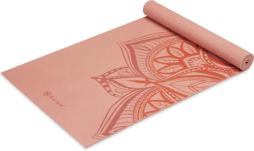 Vista 12 de Gaiam - Esterilla de yoga premium de 5mm con estampado, gruesa y antideslizante para todo tipo de yoga, pilates y entrenamientos en el suelo