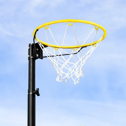Vista 2 de FORZA Poste de Netball independiente [aro de tamaño reglamentario] - Altura ajustable de 8 pies a 10 pies