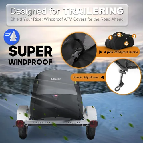 Vista 4 de 600D Cubierta para ATV Impermeable Resistente Transportable Cubierta para 4 Ruedas Cubierta Quad Coberturas ATV Todas las Estaciones Resistente al