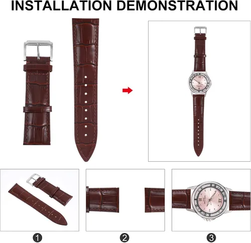 Vista 3 de Hemobllo 1 Set Leather Strap Leather Wristband Reloj Inteligente Para Mujer Relojes Inteligentes Para Mujer Replacement Strap Band Reloj Inteligente