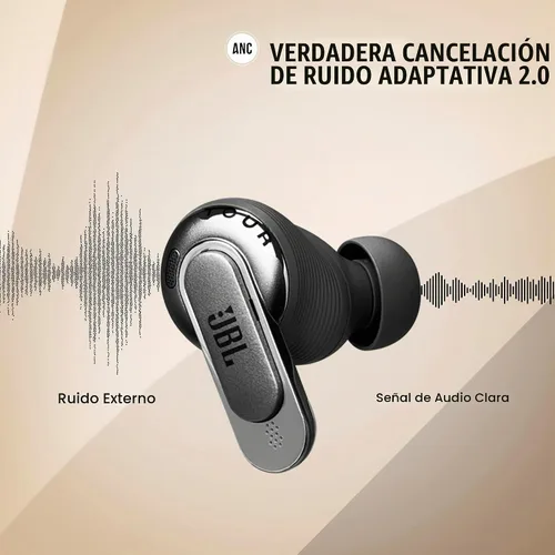 Vista 3 de JBL Tour Pro 3 True Wireless Earbuds, cancelación inteligente de ruido Negro