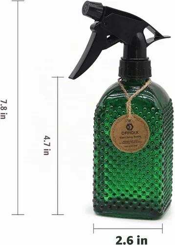 Vista 2 de OFFIDIX Fine Mist Plant Mister, Botellas de spray de presión manual de vidrio, Botella de riego con boquilla ajustable para jardinería