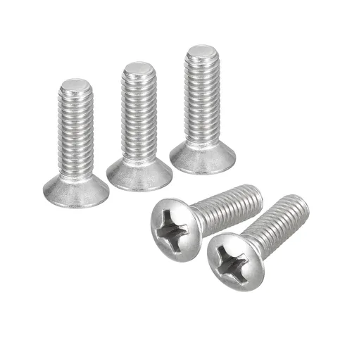 Vista 11 de uxcell Tornillos de máquina Phillips de cabeza ovalada M4x8mm, 50pcs 304 tornillos de cabeza avellanada ligeramente levantados de acero inoxidable
