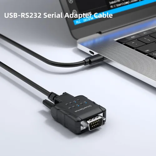 Vista 2 de DriverGenius SerialPulseX Adaptador USB-C a Serial RS232 DB9 con 9 indicadores LED - Prolific PL2303GC - Compatible con Windows 11, macOS 15, Linux