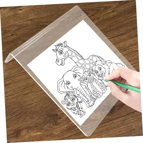 Vista 2 de NUOBESTY Tablero de dibujo acrílico, soporte de caballete para artistas y estudiantes, ligero, grueso, inclinado para pintar, mostrar fotos y leer