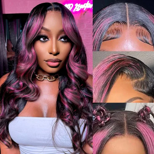 Vista 41 de Avolo Peluca de cabello humano con encaje frontal degradado de 22 pulgadas, prearrancado, 13x4, ondulado, encaje frontal, pelucas de cabello humano