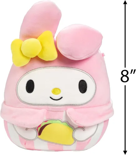 Vista 4 de Squishmallows Peluche de la serie My Melody with Taco Food Truck de 8 pulgadas, Kellytoy oficial, juguete coleccionable suave y esponjoso de Hello