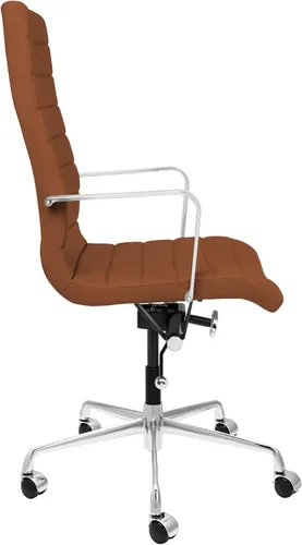 Vista 4 de Laura Davidson Furniture SOHO II Silla de gestión acanalada con respaldo alto (marrón)