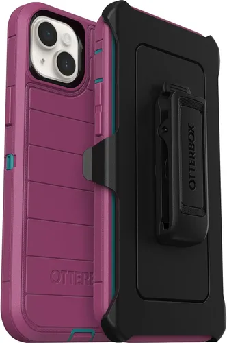 Vista 10 de OtterBox Funda para iPhone 15 Plus y iPhone 14 Plus Defender Series Pro, color negro, sin pantalla, resistente y duradera, con protección de puerto