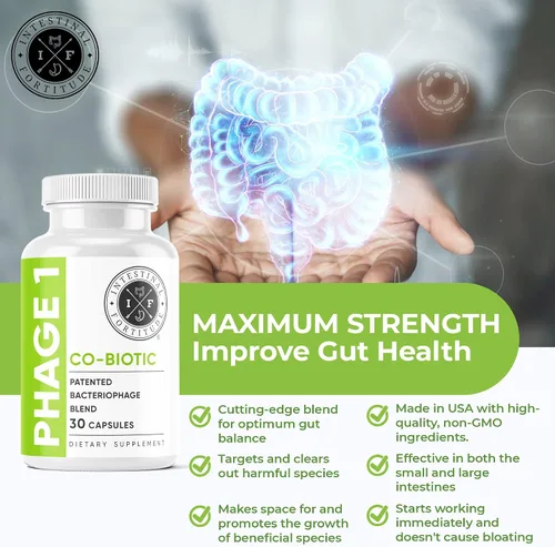 Vista 3 de Intestinal Fortitude Phage 1 - Suplemento definitivo para la salud intestinal, restauración total de la defensa intestinal, mezcla de bacteriófagos