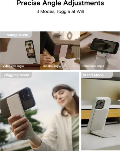 Vista 8 de MOFT Soporte de trípode para teléfono y funda para iPhone 16 Pro Max, ajuste de ángulo e imanes fuertes y compatible con MagSafe MOVAS Invisible