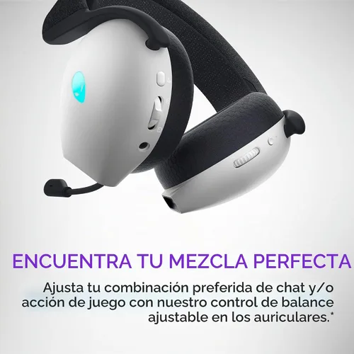 Vista 7 de Alienware AW720H Auriculares inalámbricos para juegos de modo dual - Sonido espacial Dolby Atmos, inalámbrico 2.4 GHz, cable de conector de 0.138