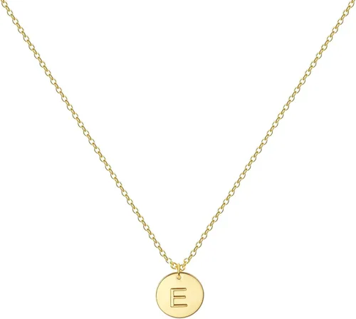 Vista 17 de Collar personalizado con inicial, chapado en oro de 18 quilates, de acero inoxidable, con dije de moneda, collar con dije de letra memorable