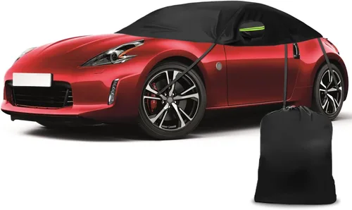 Vista 12 de Cubierta de media funda de automóvil compatible con Chevrolet Camaro 2010 2023, cubierta de parabrisas de invierno con cubierta de espejo lateral