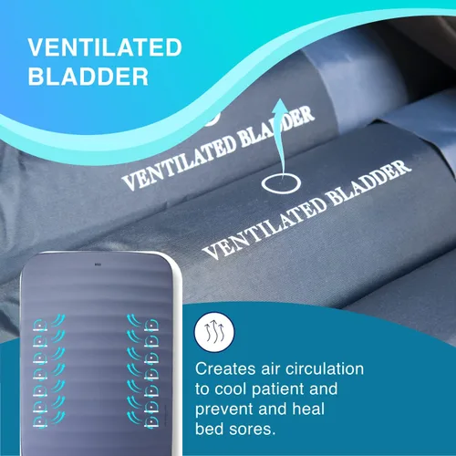 Vista 9 de MedVance Sistema médico de reemplazo de colchón de baja pérdida de aire con alarma, 8 pulgadas con funda acolchada, totalmente digital con control