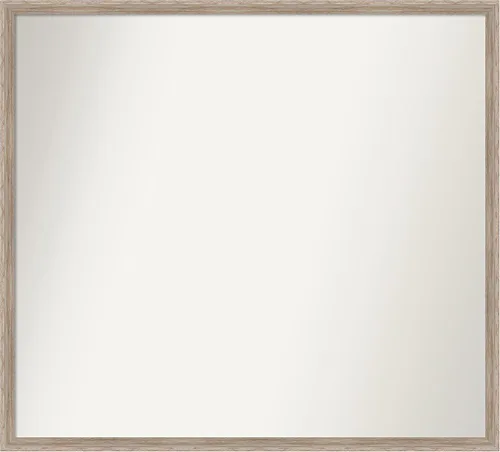 Vista 80 de Amanti Art Espejo de baño blanco para sobre el fregadero, 24 x 27 pulgadas, espejo de tocador rectangular con cuña de madera dura, marco de madera