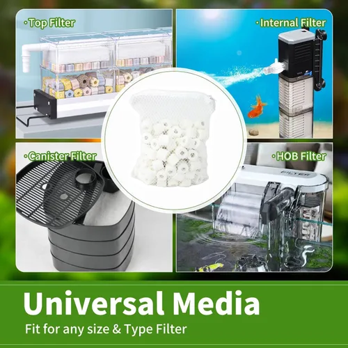 Vista 4 de AQUANEAT Anillos de cerámica bio de 6 libras para acuario, filtro de sumidero de acuario, medios de filtro para tanque de peces Koi Pond Canister