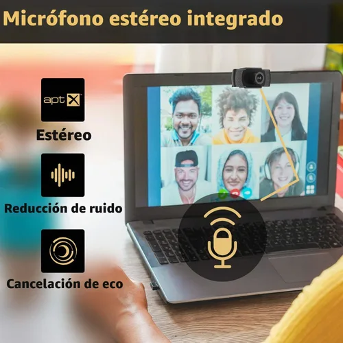 Vista 4 de Septekon Cámara web HD 1080P con micrófono, cámara web de computadora de transmisión para portátil/escritorio/Mac/TV, cámara USB para videollamadas