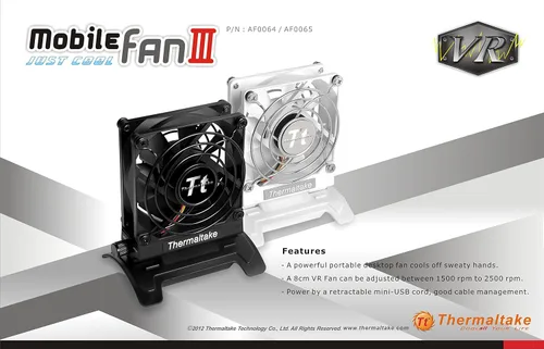 Vista 7 de Thermaltake, ventilador móvil., Blanco 8cm