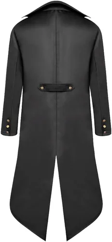 Vista 2 de H&ZY - Chaqueta para hombre Steampunk Vintage. Chaqueta gótica victoriana Frock Coat, Disfraz de Halloween