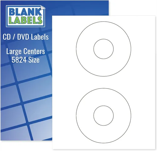 Vista 14 de Etiqueta imprimible para CD/DVD Compatible con discos estándar Cantidad de 20 discos, 40 lomo 10 hojas en total Blanco mate permanente