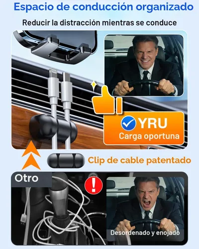 Vista 7 de YRU Soporte de teléfono celular para salpicadero de automóvil, con patente y grado militar, soporte de teléfono celular para ventilación de Negro
