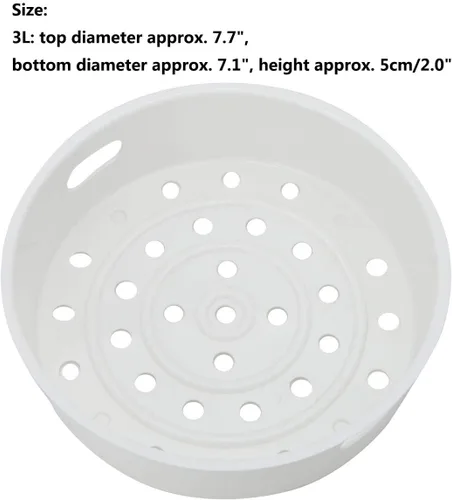 Vista 6 de YiZYiF Cesta de vapor de plástico para cocinar arrocera y calentador de utensilios de cocina, color marfil, 3L