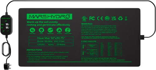 Vista 9 de MARS HYDRO Alfombrilla térmica de 48 x 20.75 pulgadas con termostato combinado, almohadilla térmica para germinación, jardinería