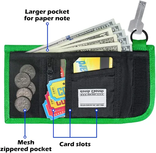 Vista 3 de Rough Enough Kids Wallet - Carteras para adolescentes con llavero