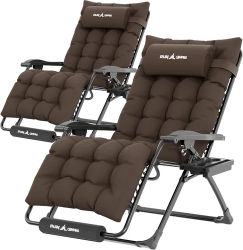 Vista 8 de UDPATIO Silla reclinable de gran tamaño para patio con cojín extraíble Negro Z-xl
