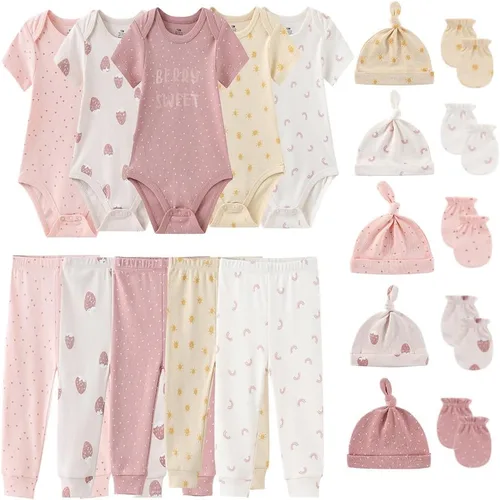 Vista 16 de Kiddiezoom Conjunto unisex de ropa esencial para bebé, juego de regalo, 19 piezas para bebé recién nacido azul (Blue1)