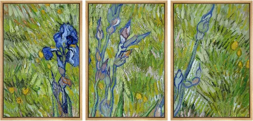 Vista 36 de wall26 Lienzo enmarcado para pared, juego de arte con flores de almendra de Vincent Van Gogh, naturaleza, ilustraciones de área silvestre, bellas