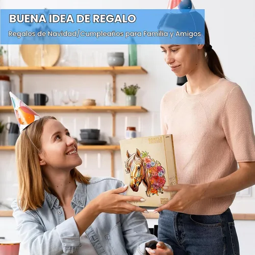 Vista 7 de Rompecabezas de madera para adultos, 9.8 × 8.9 pulgadas, 100 piezas de rompecabezas de madera de caballo para adultos