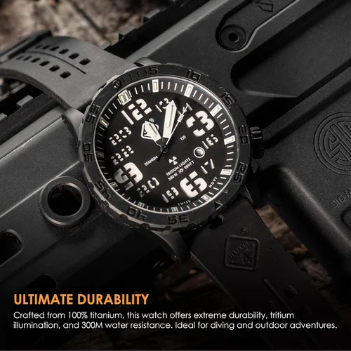 Vista 12 de HAZARD 4 Heavy Water Diver™ : Titanium Tritium Dive-Watch