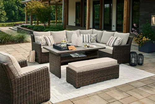Vista 16 de Signature Design by Ashley Brook Ranch - Mesa de comedor para exteriores