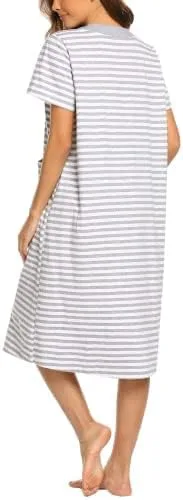Vista 5 de Ekouaer - Vestido de entrecasa largo, con cremallera frontal, para mujer