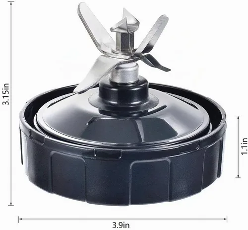 Vista 2 de Cuchilla extractora de licuadora para licuadora Ninja, hoja extractora de 7 aletas con junta de goma y cepillo de limpieza, compatible con Nutri