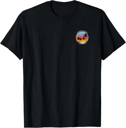 Vista 2 de Carpinteria California Retro Palm Tree Camiseta