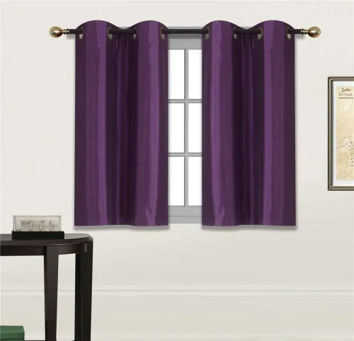 Vista 14 de Diamond Home Linens 2 paneles de cortinas opacas cortas con aislamiento térmico de 24 pulgadas de largo para oscurecer la habitación de la cocina