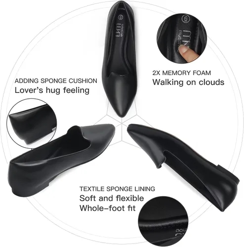 Vista 4 de MUSSHOE - Zapatos planos, cómodos, sin cordones para mujer
