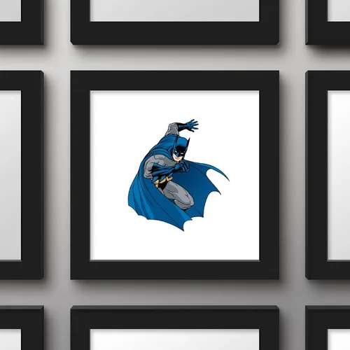 Vista 2 de Trends International Gallery Pops DC Comics Batman - Póster de pared de cruzado con capa, 12 x 12 pulgadas, versión enmarcada en negro