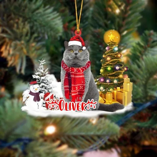 Vista 94 de NAZENTI Adorno personalizado de gato abisinio con árbol de pino, adorno de Navidad personalizado para perros amantes de las mascotas, colgante