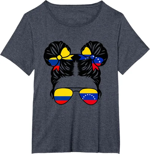 Vista 82 de Camiseta Half Colombian Half Venezolan Girl Colombia Kids Heritage, Gris
