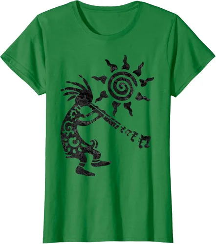 Vista 36 de Native American Kokopelli Musican With Flute 2 - Camiseta divertida para fanáticos, Blanco, S