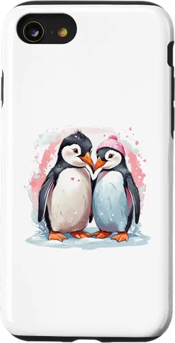 Vista 13 de iPhone 15 Pingüino Pareja Boda Pájaro Boda Matrimonio Día de San Valentín Love Case